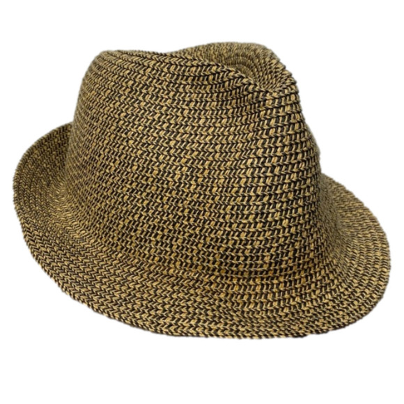 Vintage Accessories - Vintage Fedora Hat - Brown & Tan woven design
